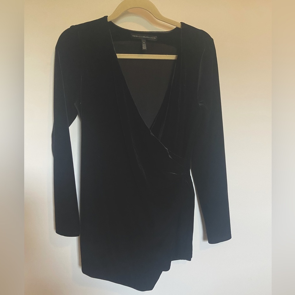Black Velvet Tunic Long Sleeve Top